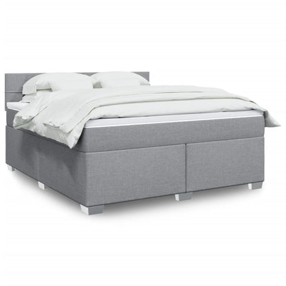 Boxspringbett Mit Matratze Stoff Hellgrau
