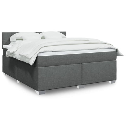 Boxspringbett Mit Matratze Stoff Dunkelgrau