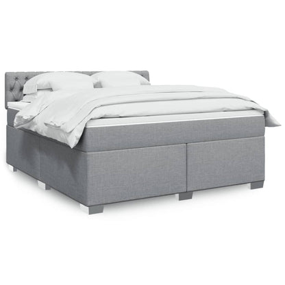 Boxspringbett Mit Matratze Stoff Hellgrau
