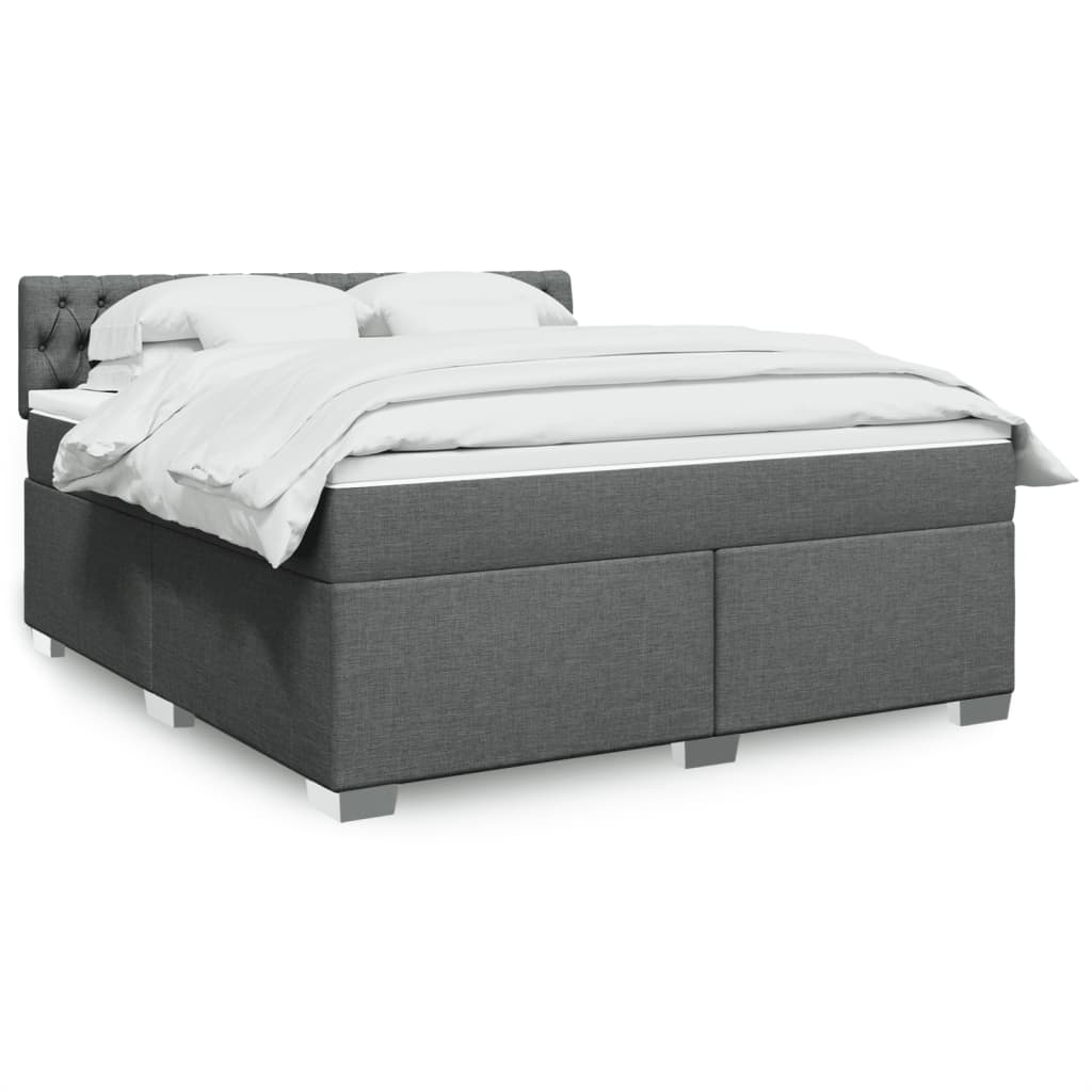 Boxspringbett Mit Matratze Stoff Dunkelgrau