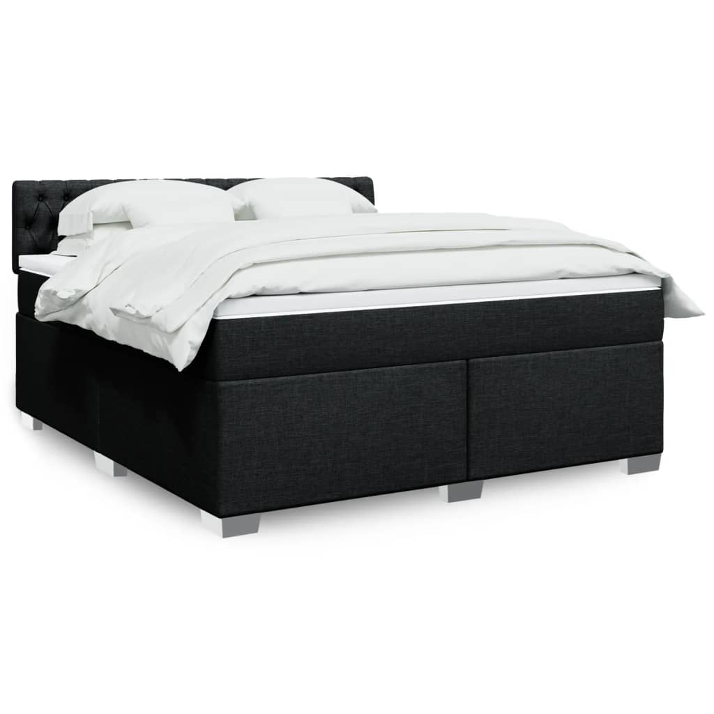 Boxspringbett Mit Matratze Stoff Schwarz