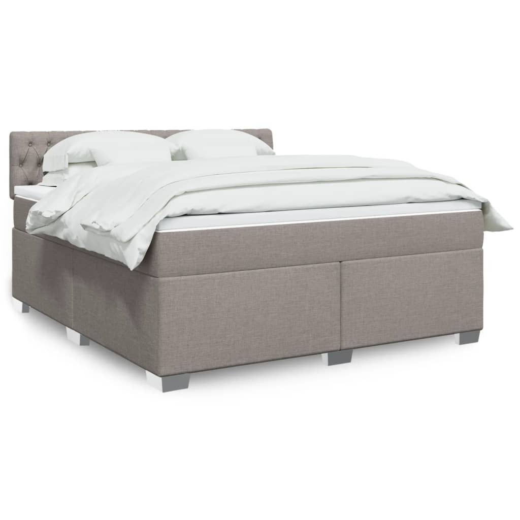 Boxspringbett Mit Matratze Stoff Taupe