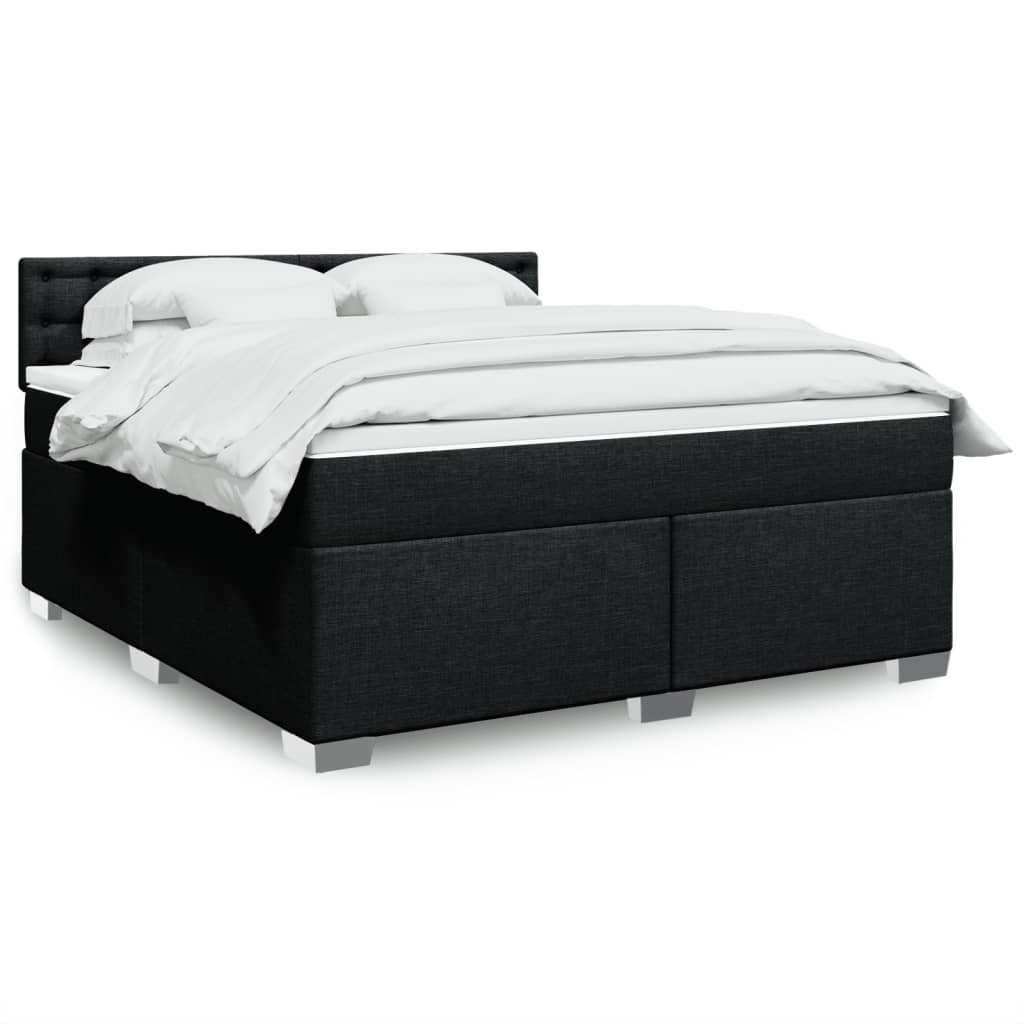 Boxspringbett Mit Matratze Stoff Schwarz