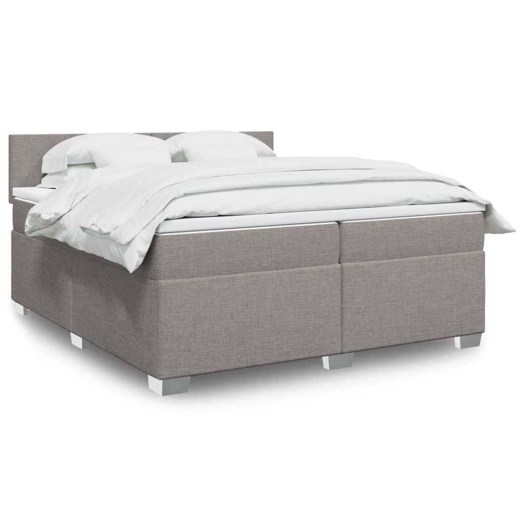 Boxspringbett Mit Matratze Stoff Taupe