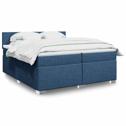 Boxspringbett Mit Matratze Stoff Blau