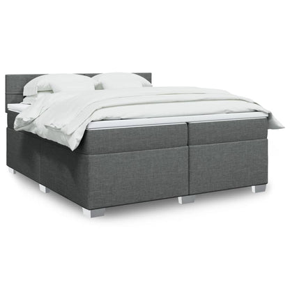 Boxspringbett Mit Matratze Stoff Dunkelgrau