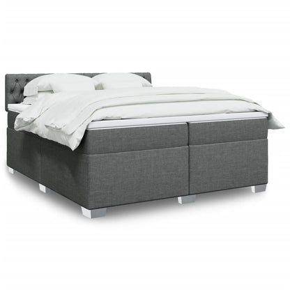 Boxspringbett Mit Matratze Stoff Dunkelgrau