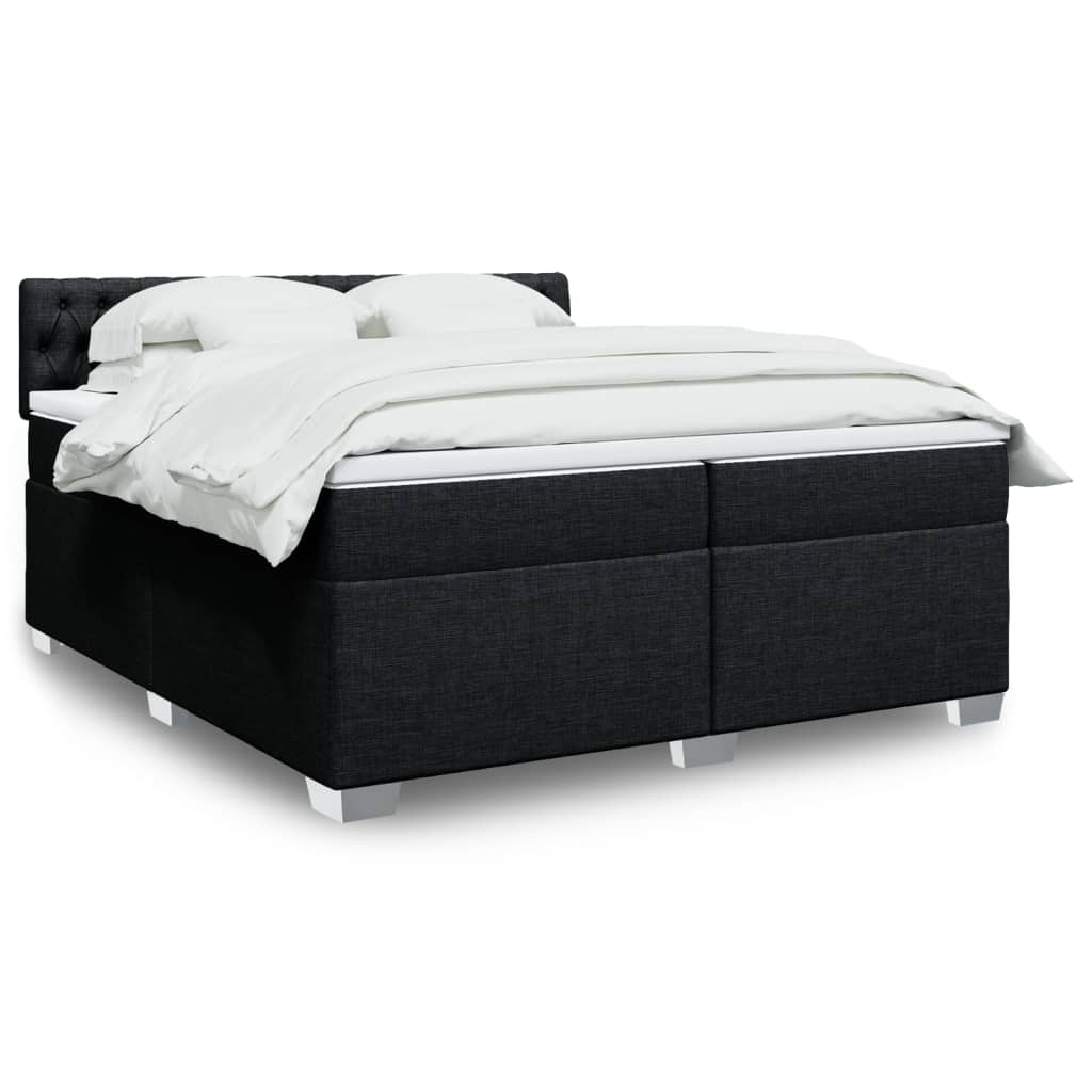 Boxspringbett Mit Matratze Stoff Schwarz