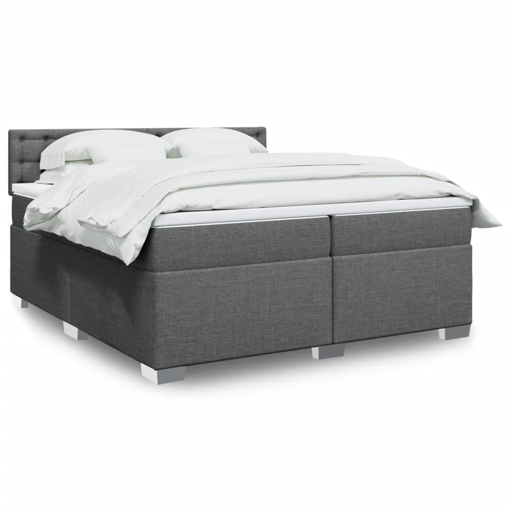 Boxspringbett Mit Matratze Stoff Dunkelgrau