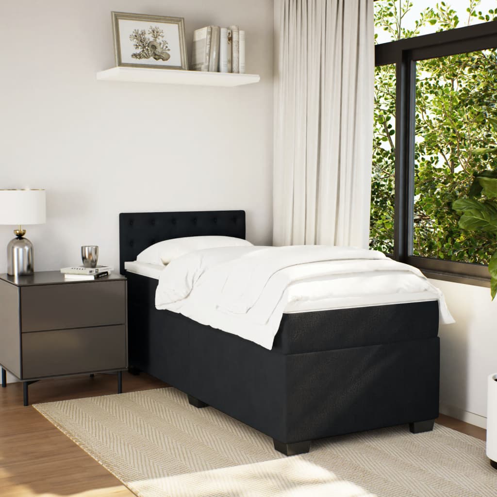 Boxspringbett Mit Matratze Samt Schwarz