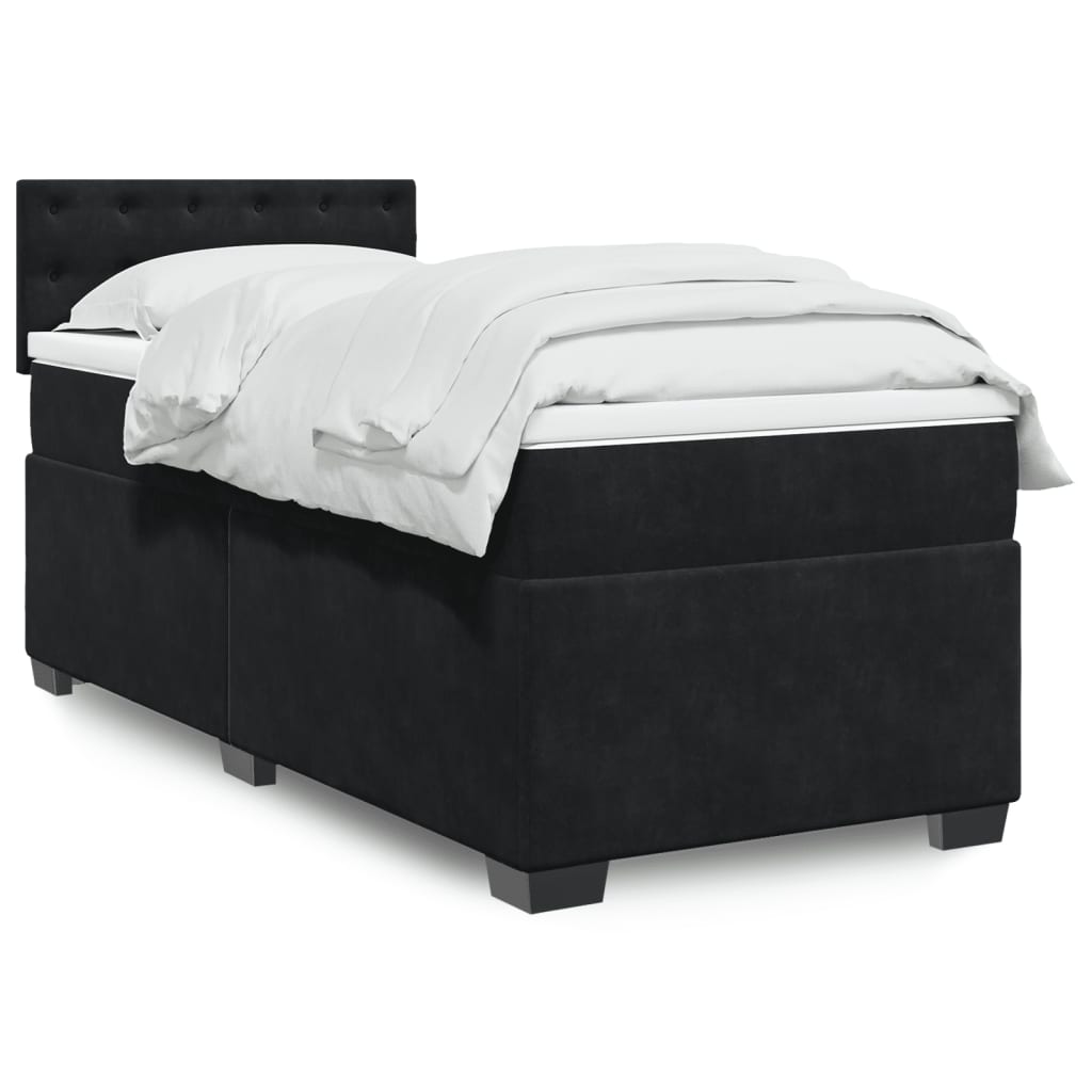 Boxspringbett Mit Matratze Samt Schwarz