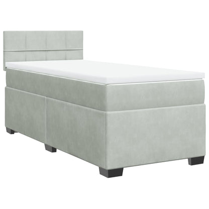 Boxspringbett Mit Matratze Samt Hellgrau