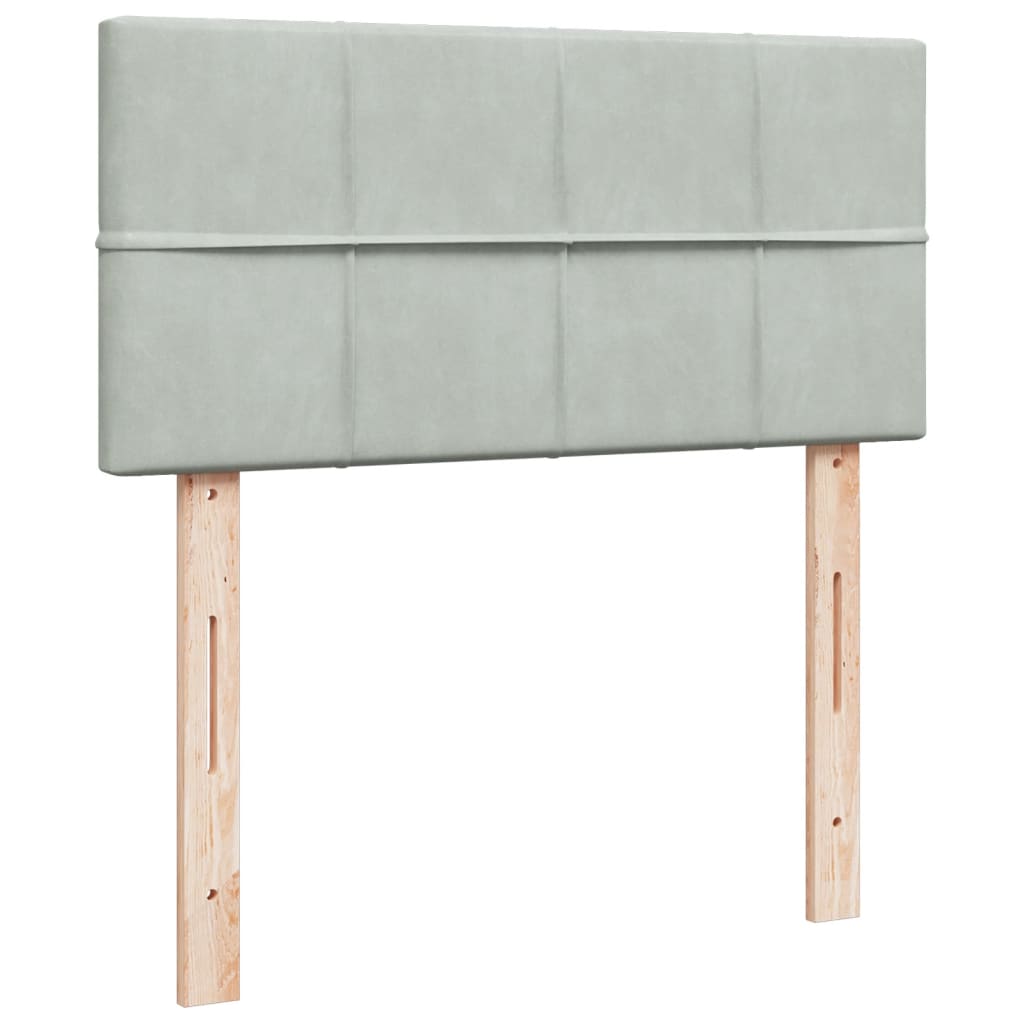 Boxspringbett Mit Matratze Samt Hellgrau