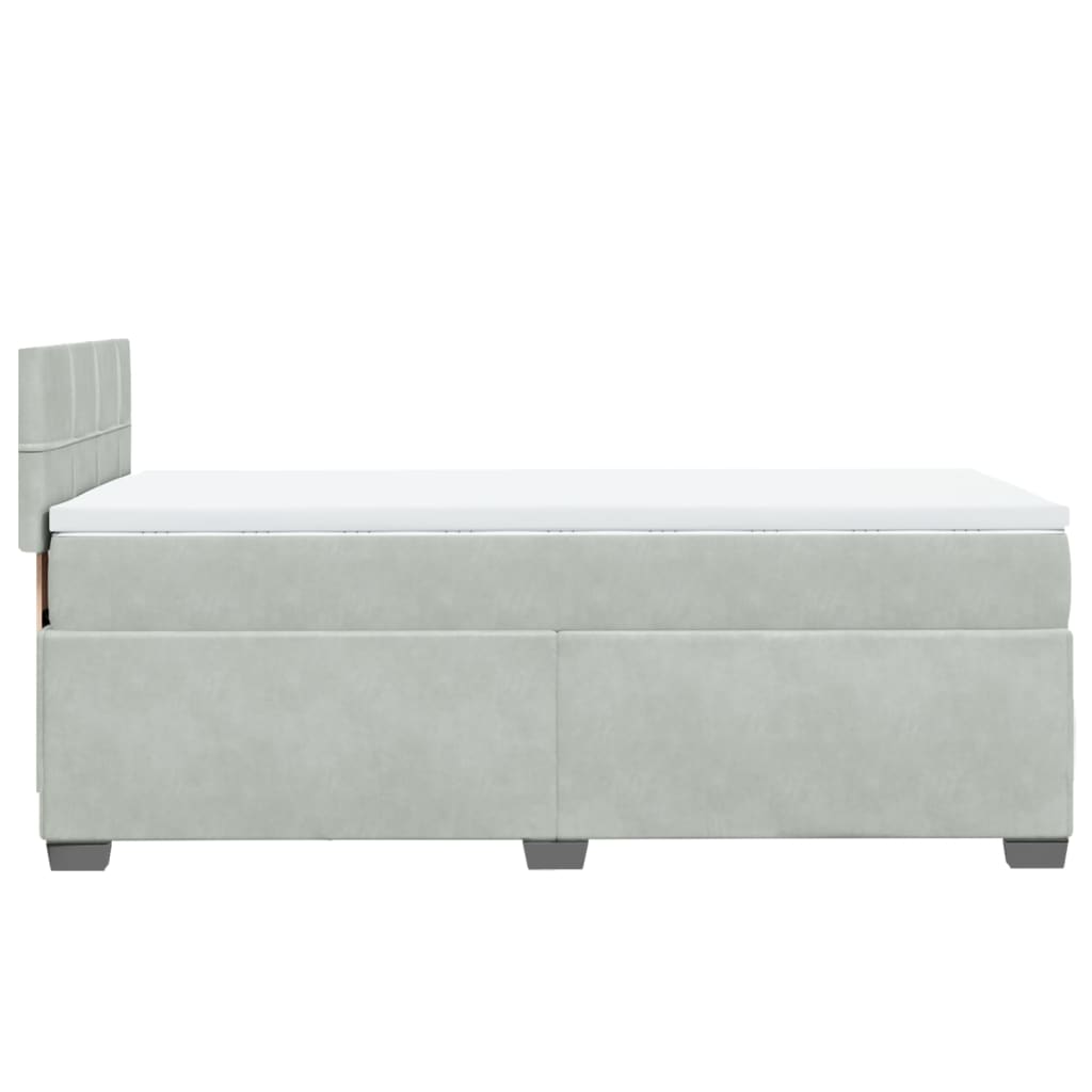 Boxspringbett Mit Matratze Samt Hellgrau