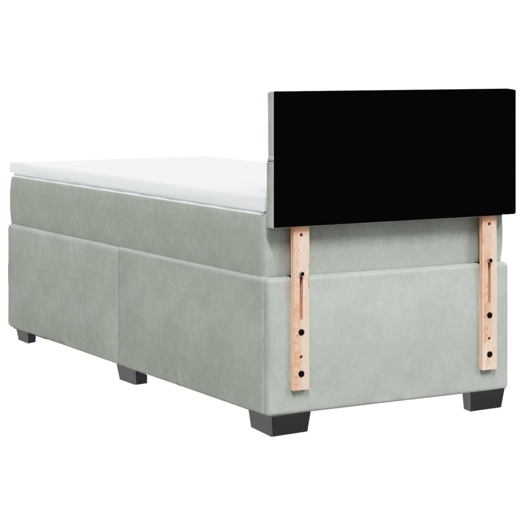 Boxspringbett Mit Matratze Samt Hellgrau