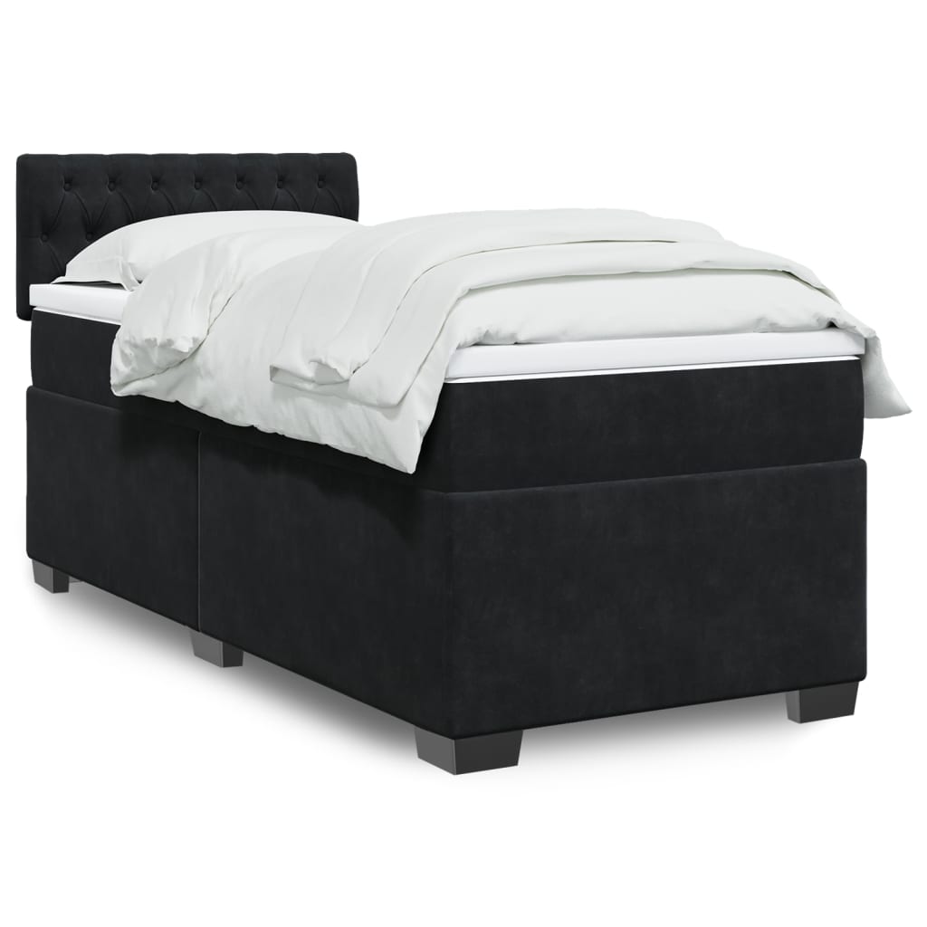 Boxspringbett Mit Matratze Samt Schwarz