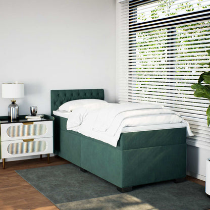 Boxspringbett Mit Matratze Samt Dunkelgrün