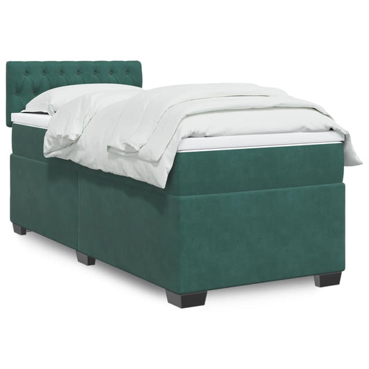 Boxspringbett Mit Matratze Samt Dunkelgrün