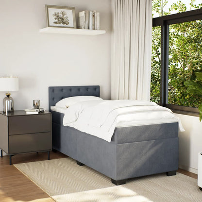 Boxspringbett Mit Matratze Samt Dunkelgrau