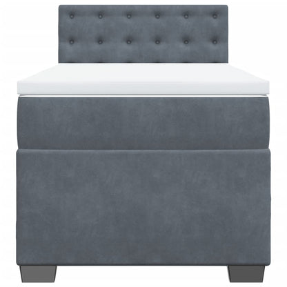 Boxspringbett Mit Matratze Samt Dunkelgrau