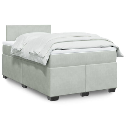 Boxspringbett Mit Matratze Samt Hellgrau