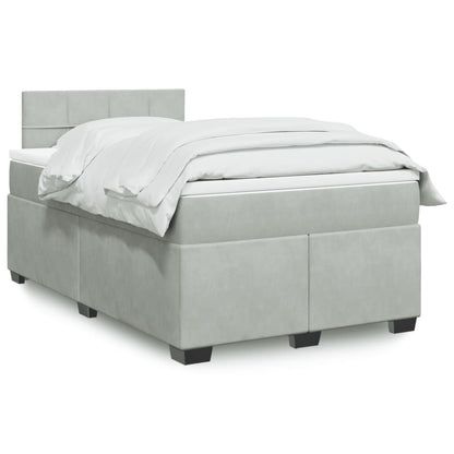 Boxspringbett Mit Matratze Samt Hellgrau