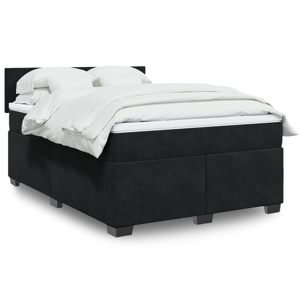 Boxspringbett Mit Matratze Samt Schwarz