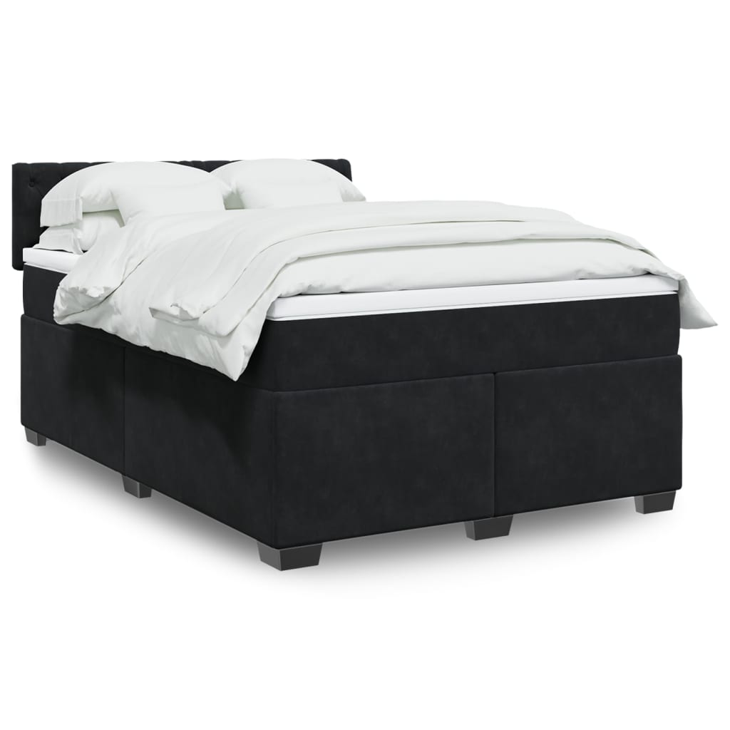 Boxspringbett Mit Matratze Samt Schwarz