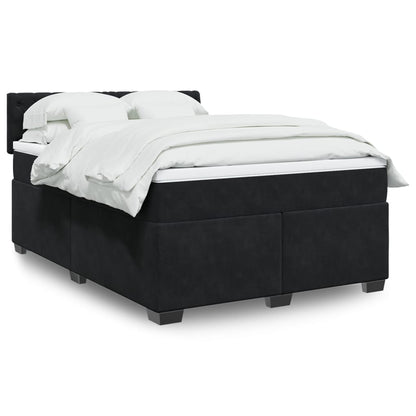 Boxspringbett Mit Matratze Samt Schwarz