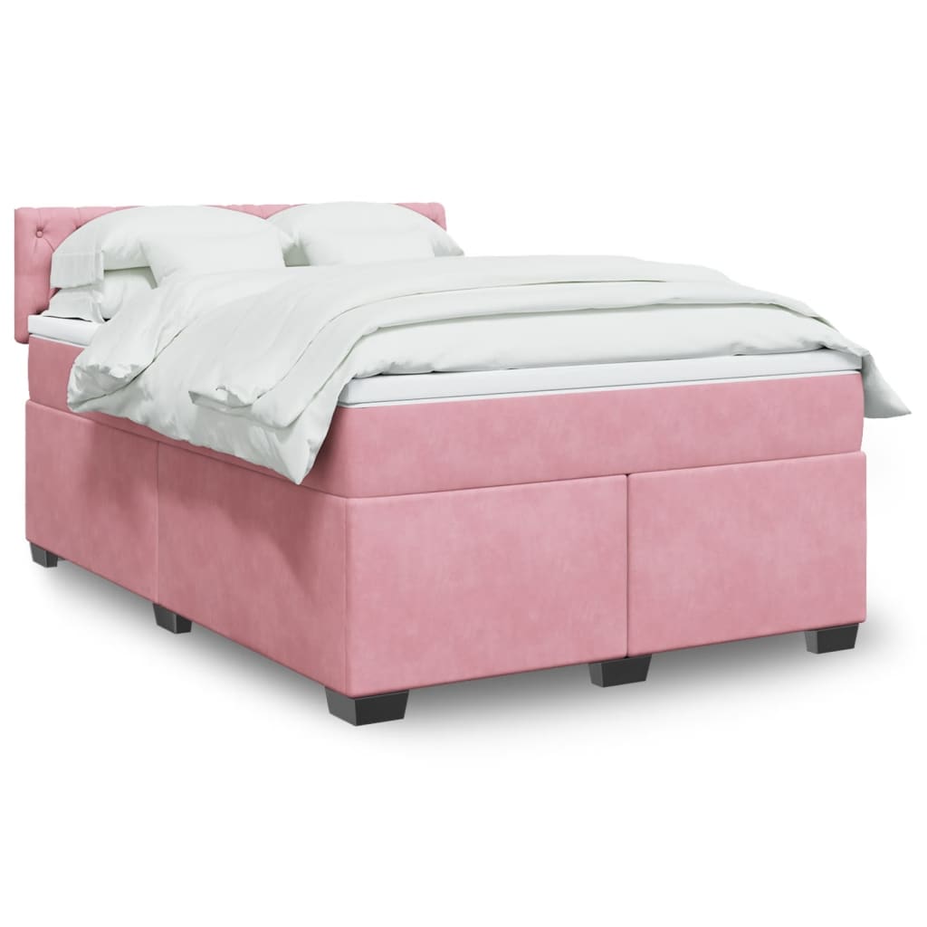 Boxspringbett Mit Matratze Samt Rosa