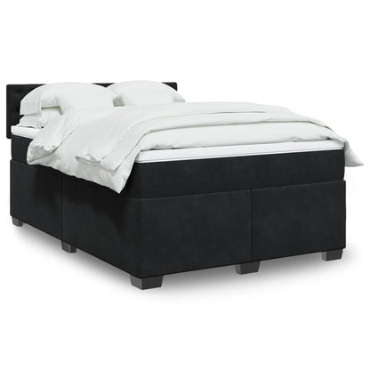 Boxspringbett Mit Matratze Samt Schwarz
