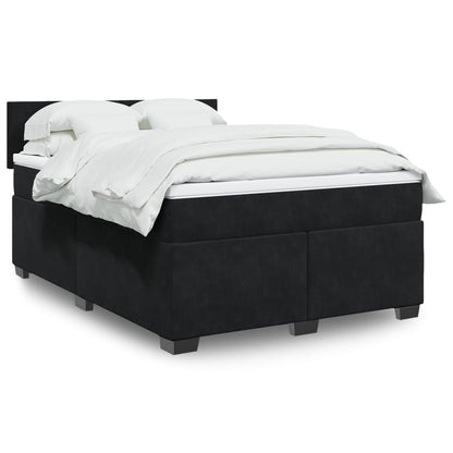 Boxspringbett Mit Matratze Samt Schwarz