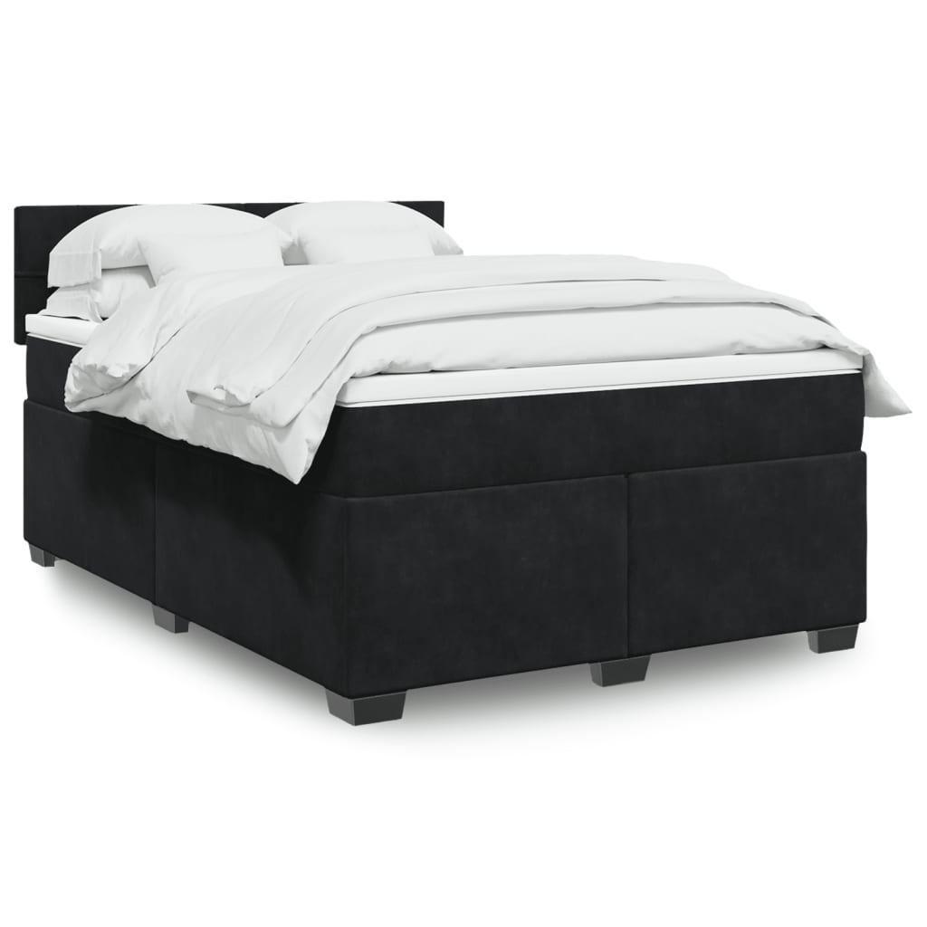 Boxspringbett Mit Matratze Samt Schwarz