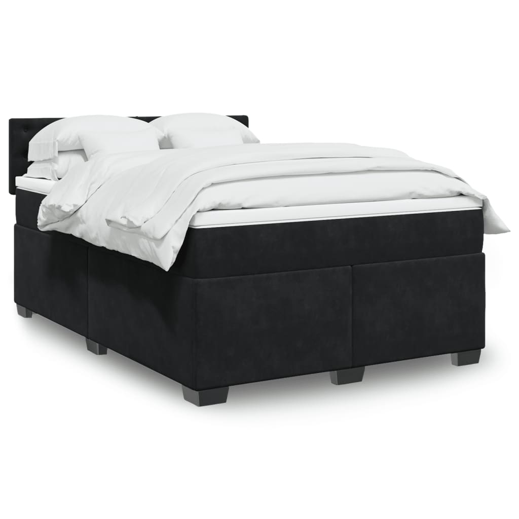 Boxspringbett Mit Matratze Samt Schwarz