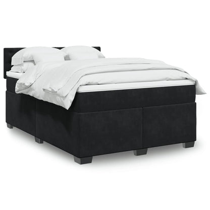 Boxspringbett Mit Matratze Samt Schwarz