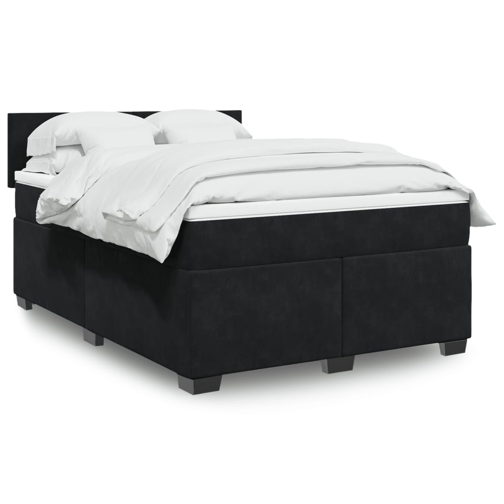 Boxspringbett Mit Matratze Samt Schwarz
