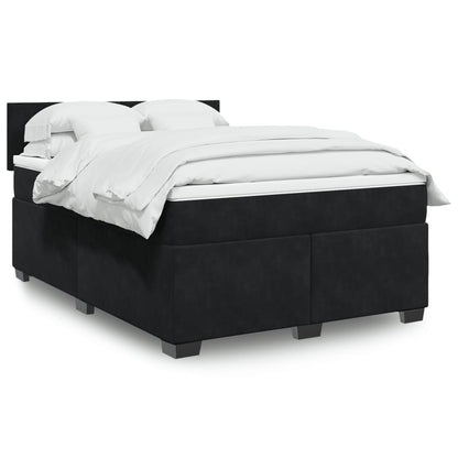 Boxspringbett Mit Matratze Samt Schwarz
