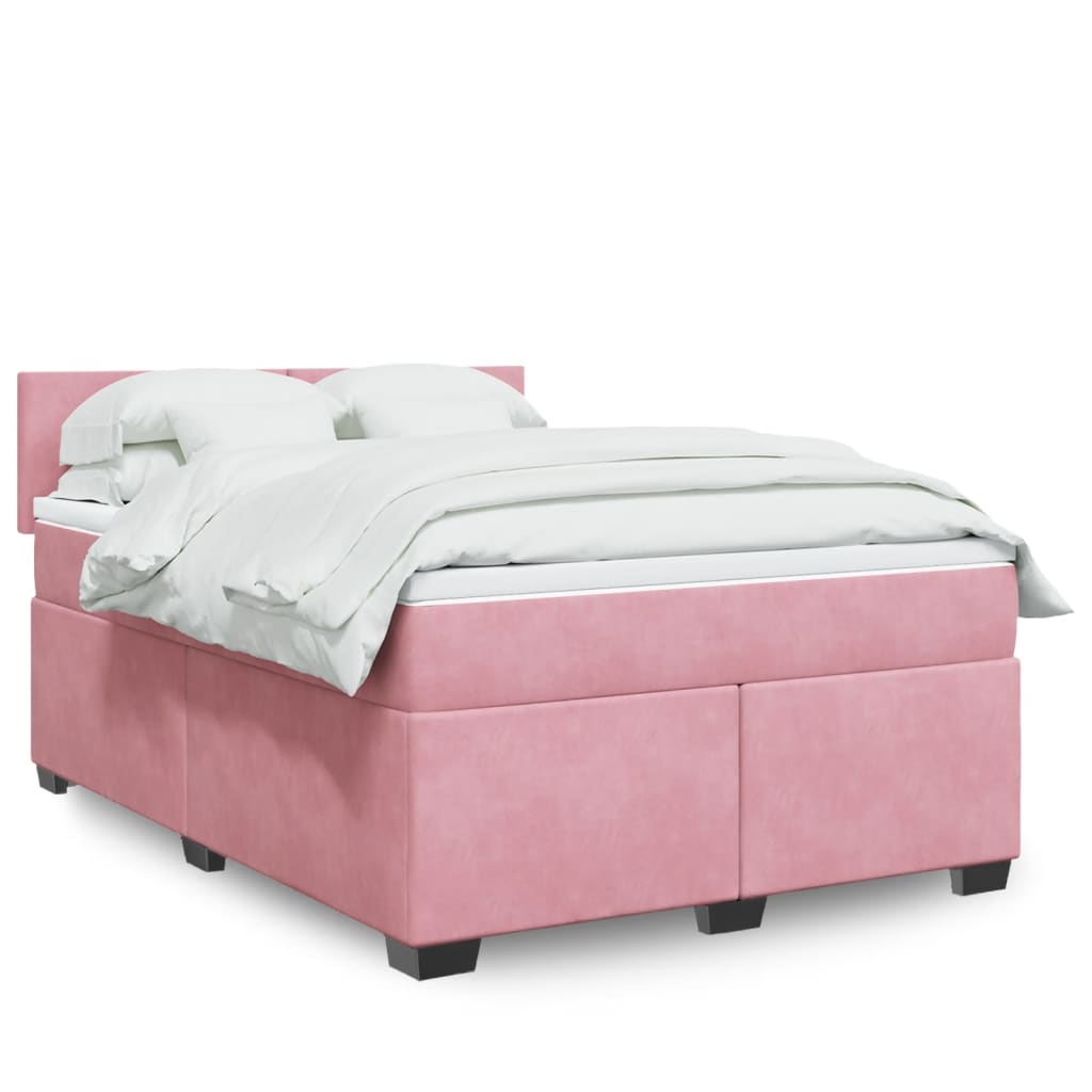 Boxspringbett Mit Matratze Samt Rosa