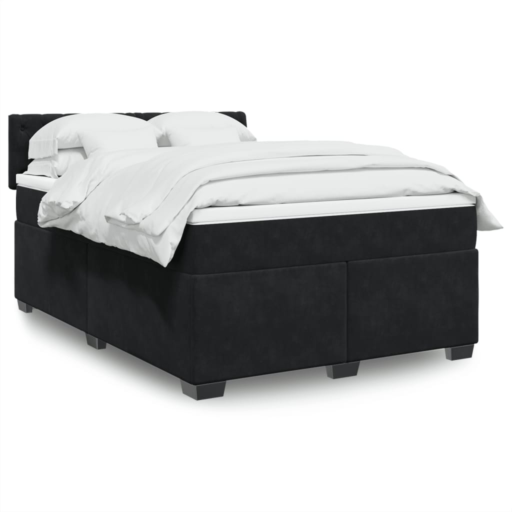 Boxspringbett Mit Matratze Samt Schwarz