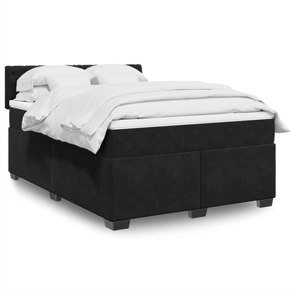 Boxspringbett Mit Matratze Samt Schwarz