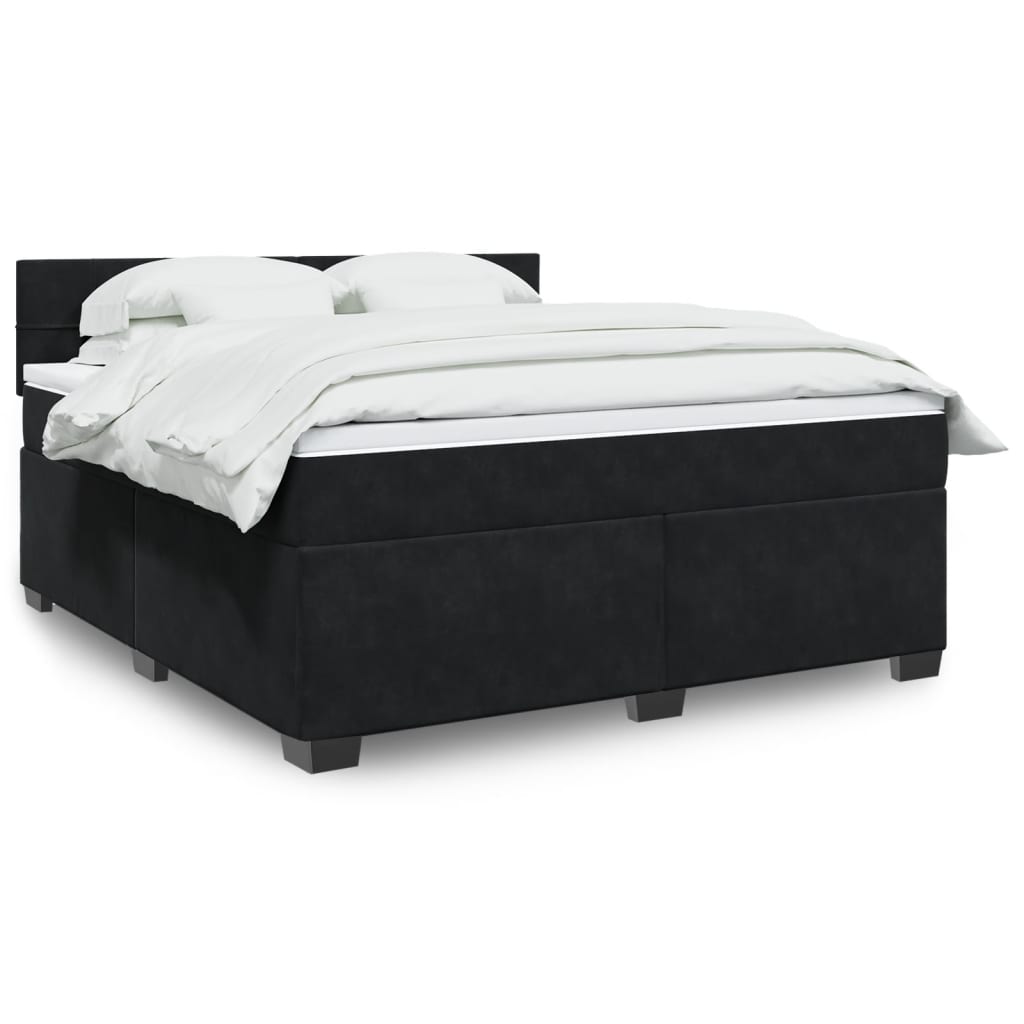 Boxspringbett Mit Matratze Samt Schwarz