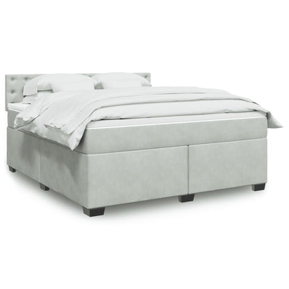 Boxspringbett Mit Matratze Samt Hellgrau