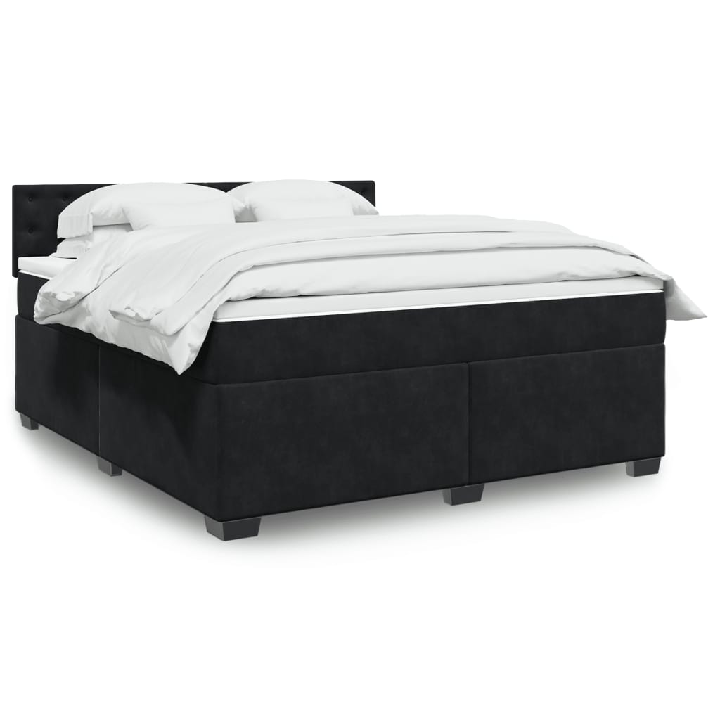 Boxspringbett Mit Matratze Samt Schwarz