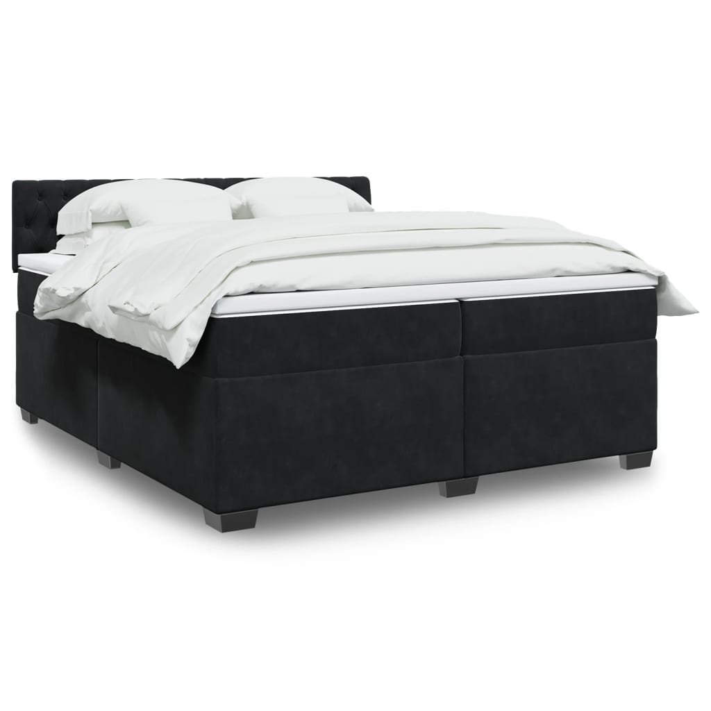 Boxspringbett Mit Matratze Samt Schwarz