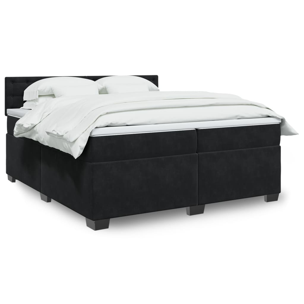 Boxspringbett Mit Matratze Samt Schwarz