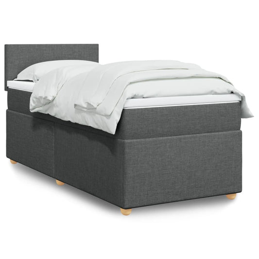 Boxspringbett Mit Matratze Stoff Dunkelgrau