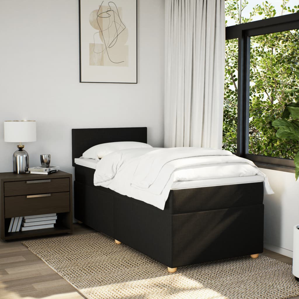 Boxspringbett Mit Matratze Stoff Schwarz