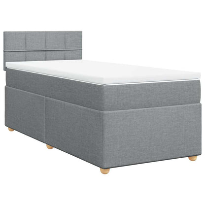 Boxspringbett Mit Matratze Stoff Hellgrau
