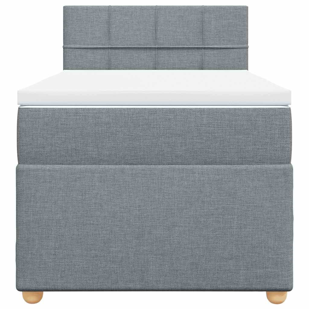 Boxspringbett Mit Matratze Stoff Hellgrau