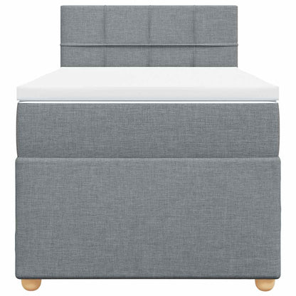 Boxspringbett Mit Matratze Stoff Hellgrau